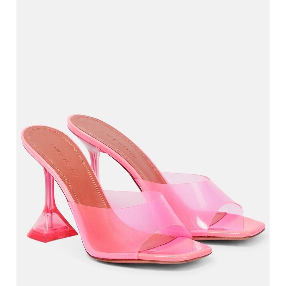 AMINA MUADDI Lupita PVC Slipper Mule Bubblegum Pink Size 5